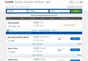 Chennai to Bangalore IntrCity Smartbus tickets online - Book chennai to bangalore IntrCity SmartBus tickets online with railyatri & get best deals on smartbus booking.