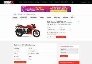 TVS Apache RTR 160 4V Price in India - Check out TVS Apache RTR 160 4V price, specifications, mileage, images, reviews, TVS Apache RTR 160 4V on road price, TVS Apache RTR 160 4V bike news and more at autoX.