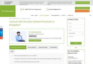 Best General Physician in Jayanagar, Bangalore | General Physician Near Me | Dr. Vishwanath - General Physician Near Me - Are you looking for best general physicians in your locality in Jayanagar, JP Nagar, Bangalore? Dr. Vishwanath is the best general physician in Bangalore, specialized in the treatment of fever, Cold, Infections, Jaundice, Blood Pressure, Asthma, and other common health issues. Book your appointment.