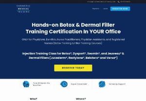 Cosmetic Medical Training - Hands-on Botox Training & Dermal Filler Training In YOUR Office
ONLY for Physicians, Dentists, Nurse Practitioners, Physician Assistants, and Registered Nurses

Inject Botox & Dysport and Dermal Fillers (Juvederm & Restylane)