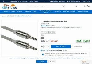 Buy 3.5mm Male to Male Cable Online - SFCable - Buy premium quality 3.5mm Male to Male Cable, in various options at the lowest prices (upto 90% off retail). Fast shipping! Lifetime technical support!