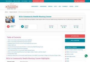 M.Sc in community health nursing Course | Eligibility | Career Options After community health nursing | Top Recruiting Companies | Salary - Know about M.Sc in community health nursing Course, community health nursing Eligibility, Career Options After community health nursing, Employment Area, Top Recruiting Companies, community health nursing Salary