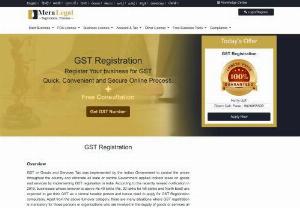 GST Registration - Apply Online GST Registration - Apply online for GST Registration, Get GST number and make your Business GST Complaint at MeraLegal \'s lowest and most affordable fees.