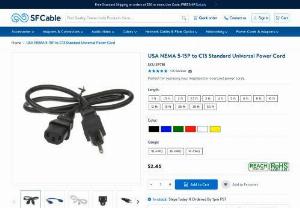 NEMA 5-15P to C13 Standard Power Cord - Buy premium quality NEMA 5-15P to C13 Standard Power Cord, in various options at the lowest prices (upto 90% off retail). Fast shipping! Lifetime technical support!
