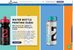 Water Bottle Printing Dubai, Water Bottle Corporate Gifts Dubai - Zahrat Al Madina Printing Services offering best quality Water bottle printing services in dubai and abu dhabi at low prices. For all types of water bottle printing services, please feel free to contact Zahrat Al Madina Printing Services.