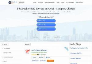 Professional Packers and movers in Powai Mumbai - Top 12 Verified Packers and Movers in Powai Mumbai for professional and Reliable household, car, office shifting services. Hire Best Packers and Movers Powai at most economical charges.