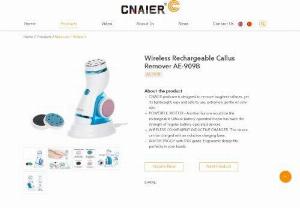 Rechargeable Callus Remover - CNAIER - CNAIER rechargeable callus remover is designed to remove toughest calluses, yet its lightweight, easy and safe to use, extremely gentle on your skin. The device can be charged with an inductive charging base.