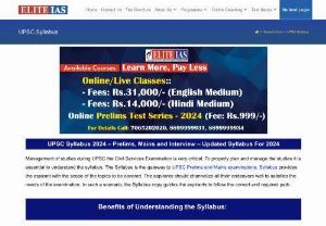 UPSC SYLLABUS - The UPSC board describes the standard IAS Exam Syllabus. At Elite IAS, we have presented the UPSC Syllabus for Prelims and Mains Exam. The IAS aspirants should go through the syllabus in detail before starting with preparation. Moreover, the UPSC revises the syllabus on a yearly basis. The civil services exam has three consecutive stages