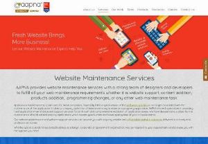 Website Maintenance Services - AAPNA provides website maintenance with a strong team of designers and developers to fulfill all your web maintenance requirements whether it is website support, content addition, products addition,  programming changes or any other web maintenance task.