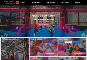 Freedog Swindon - Freedog Swindon is an activity centre for all ages. A huge trampoline court, foam pits, dodge ball & slam dunk lanes & a free running skills area to teach total beginners through to free running ninjas.