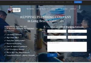 Integrity Repipe Inc Long Beach - Integrity Repipe Inc is voted the #1 repiping company in the USA by homeowners. As a licensed, bonded and insured repiping plumbing company in Long Beach, we do not use subcontractors. All the technicians at Integrity Repipe are trained by the owner, Joe Ludlow. Joe has 35 plus years installing L Copper and Uponor PEX Systems, along with a drywall and painting union trained level 5 finisher. This means that Joe and his team know how to properly cut through your walls, inspect the pipes, install