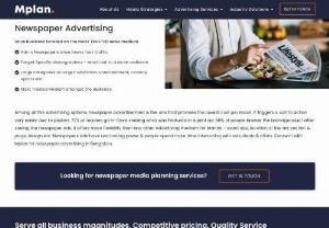 Newspaper Advertisement | Newspaper Advertising Agency - Newspaper advertisement / Newspaper advertising agencies. Mplan.media providing the best and lowest newspaper advertising rates for Newspaper Ads.