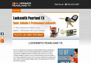 Locksmith Pearland TX - If you are looking for a great locksmith that specializes in business look no further than locksmith Pearland TX.
Our Services:

    Discount Locksmith
    Ignition Key Replacement
    Key Locksmith
    Locksmith Keys
    Lost Car Key
    Replacement Car Keys
    Locksmith Keys
    Extracting Stuck Key
    24 Hour Locksmith
    Duplicate Car Key
    Local Locksmith 


Call Now for Emergency Locksmith Services & Get your Offer

Phone: 281-712-8061