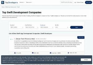 Top Swift Development Companies | Top Swift Developers - A thoroughly researched list of top Swift developers with ratings & reviews to help find the best Swift development companies around the world.