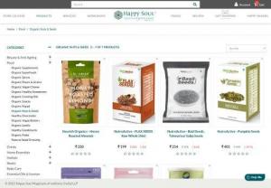 Organic Nuts & Seeds Buy Online | Whole Foods Online - Buy top quality 100% Natural & Organic Nuts & Seeds from Happy Soul online food store. Get great deals on various food products online with free shipping.
