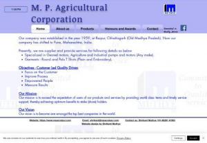 M. P. Agricultural Corporation - Garments - T Shirts (Plain and Embroidery).
Cleaning and Hygiene Solutions - Surface, Sanitary, Floor, Kitchen, Laundry, Equipment, Sanitizers, Special.
Chemical Solutions -Waterproofing, Epoxy flooring, Sealants, and all construction.
Non Chemical Solutions - Cooling Tower Water Treatment.