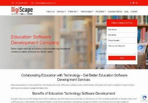 Education Software Application Development Services - Find the top Educational Software Development Company and Consulting Services in India and across the world. Digiscape Offer educational website and learning application development solutions by industries expert, we use the latest technology in the application so that students can easily navigate the services and find their requirements.