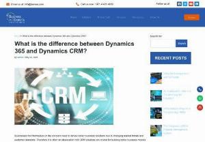 What is the difference between Dynamics 365 and Dynamics CRM - To put it simply the Dynamics 365 is an advance and more integrated version to Dynamics CRM. It brings all the needs for developing business solutions on the same cloud-based platform including ERM, NAV, AX and CRM solutions. By making the transition from Dynamics CRM to 365 gives the business ability to manage all their data and operations in the same place and enjoy greater user- freedom. There are additional tools that further facilitate the analysis and business model creation.