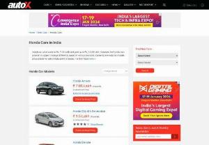 Honda Cars Price in India - Looking for Honda Cars Price in India? Get all the details of the Honda Cars price list, models list, Honda Cars new model, latest news and more at autoX.