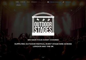 Outdoor Stage Hire - London & Surrey Festival Concert Stage Hire - Outdoor Stages is the UK\'s leading outdoor festival stage hire company. Our stage hire packages are perfect for small to large outdoor festivals so if you need to hire a concert stage for your next event we can supply the stage, stage lighting, sound equipment & outdoor LED screen all from hire stock meaning our prices are very competitive when your hire a complete festival stage package from Outdoor Stages. Covering all the UK from London, Surrey, Hampshire, Peterborough & Kent to Manchester!