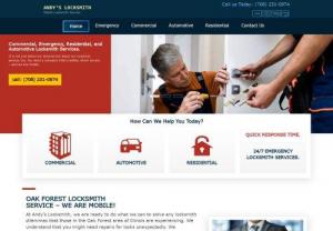 Andy\'s Locksmith - Andys Locksmith is a local company in Oak Forest, Illinois that is ready to serve all of your lock needs. We are able to provide you with exactly what is needed when you call us, including lock changes, emergency service (24/7) and lockout help. If you are a homeowner and want better security options, then call us today to arrange for a free consultation and price quote. We offer affordable choices so that you will consider having your security taken are of now rather than in the future.