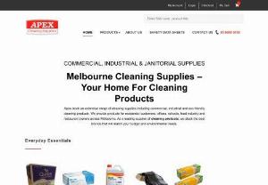 Melbourne Cleaning Supply Store - Apex Cleaning Supplies is your one-stop-shop and online store for commercial and industrial cleaning supplies. Our supply store consists of a range of cleaning products including window cleaners, chemical stain removals, sanitisers and more. Browse our online store today or call us to place an order.