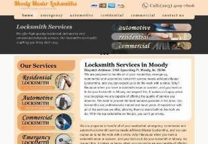 Moody Master Locksmiths - Being in Moody, Alabama doesnt mean that you want to hire a business that seems moody whenever help is needed. Moody Master Locksmiths is proud to have a team of experts who understand the true meaning of great customer service.  We have proudly become the locksmith in Moody, Alabama that people continuously hire when they need residential, automotive and commercial solutions that they know will never let them down, but will serve to improve the security of their property.