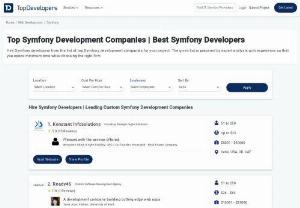 Top Symfony Development Companies | Top Symfony Developers - A thoroughly researched list of top Symfony developers with ratings & reviews to help find the best Symfony development companies around the world.