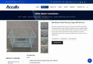 wire mesh container with wheels - Rolling wire storage cage with wheels, also named as wire butterfly cage, foldable wire storage container, metal wire logistics container, are a type of popular industrial container, with sturdy, durable, portable, foldable, collapsible, stackable characters, they are widely used for bulk materials handling, transportation and storage, especially for automotive parts, accessories and spare parts, hardware, machinery, electronics etc.