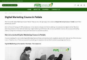Best Digital Marketing Course Institute in Patiala- PIIM - PIIM is an leading Digital Marketing Course training institute based in Patiala, Punjab that offers Digital Marketing Courses that based on Live Projects