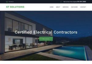 Electrical companies Auckland - At ST Solutions, we are registered and experienced electricians operating throughout Auckland. We offer a full range of electrical services plus we specialise in smart home solutions and the installation of security cameras and CCTV systems.

You can expect the highest standards of workmanship when you come to us at ST Solutions. We are fully registered and certified electricians, plus each member of our Auckland team attends regular training to stay up to date with the latest equipment.