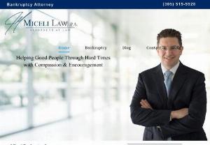 Miceli Law, P.A. - Miceli Law,  P.A,  helps people regain control of their finances and find debt relief under the Bankruptcy Code. Call us today at 305-515-5928 to get started on your new debt-free life. Consultations available in Miami,  Fort Lauderdale,  Plantation and Doral