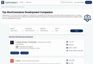 Top WooCommerce Development Companies | Hire WooCommerce Developers - Here is the list of companies that offer the best Woo-Commerce development service. TopDevelopers has found these big players in the market for your assistance because we identified these woo commerce service providers as the top reviewed and top rated among the many companies in the market. For your E-commerce development needs these top-rated woo-commerce development companies will serve the best as they have got the proven proficiency in the field.