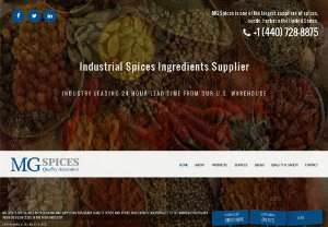 MG Spices - bulk organic spices and herbs - MG Spices is an leading herbs and spices wholesaler in USA. We proffering wholesalespices, herbs, psyllium, dehydrated onion and garlic for sale.