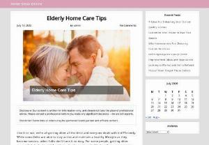 Elderly Home Care Tips - Like it or not, were all getting older all the time and everyone deals with it differently. While some folks are able to stay active and maintain a healthy lifestyle as they become seniors, other folks dont have it so easy. For some people, getting older means their body doesnt function quite the same as it did when they were younger and even the simplest tasks can become very difficult.