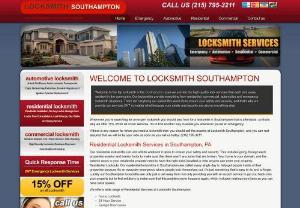 Locksmith Southampton - If you are looking for a responsive locksmith in Southampton, PA, look no further than right here at Locksmith Southampton. Give us a call and well have your residential, automotive, and commercial locksmith needs taken care of in no time. When you have a problem that requires the immediate attention of a locksmith, you will find it right here. We dont waste time getting you the help that you need.
