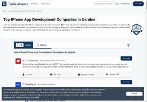 Top iPhone App Development Companies in Ukraine - Here are the most trustworthy iPhone development firms in Ukraine. The firms can actively develop your business requirements with all the app trends and user friendly features incorporated aptly to offer you the best iPhone app. TopDevelopers has found these service providers through a streamlined research methodology to help the users in finding the top iPhone app developers in Ukraine.