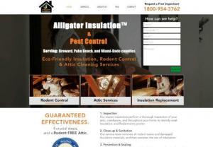 Insulation - Cleaning - Sanitation | Florida | Alligator Insulation - Alligator Insulation - Best in class Eco friendly Rodent Control, Attic Cleaning, Insulation, and Air Sealing Services. Call 1800-954-3762 for a FREE on-site Thermal Inspection.