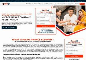Online Micro Finance Company Registration in India - Vakilgiri a leading Business Consultant, offering quick Micro Finance Company Registration Service in India.