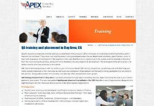 QA training and placement in Bay Area, CA | Apex Consulting Services - QA training and placement in Bay area is now easily available through Apex Consulting services. Apex is your trusted partner in your career.