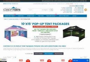 Buy Now ! 10x15 Canopy Tents With Your Logo & Design - Branded Canopy tents - 10x15 canopy events are great for outdoor trade shows, fairs, farmers markets and more! We can turn your tent logo idea into reality with help every step of the way. For more information order online & call us 1-888-414-7340.