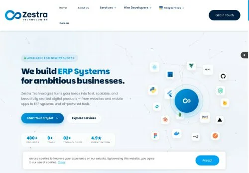 Screenshot of IT Company in Ahmedabad | Web & Mobile | Zestra Technologies