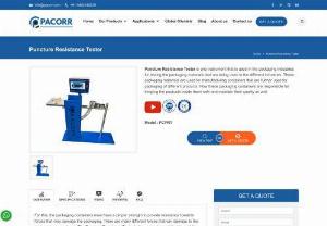 Puncture Resistance Tester - Pacorr Puncture Resistance Tester is used to determine the resistance to puncture of paper and paperboard. The equipment is used to measure the resistance of paper, paperboard and other similar materials when subjected to puncture and determination of absorbed energy. Call now for price: +91 8882149230