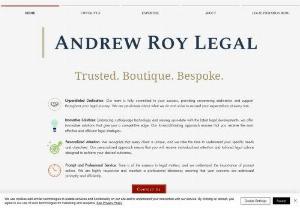 Andrew Roy Legal - Andrew Roy Legal will offer legal services in intellectual property, technology law, and civil litigation in early 2021 through a virtual firm. Currently, it operates IP Legal Iteration, a unique content subscription services that offers articles, memos, and more traditional blog posts in the aforementioned practice areas.