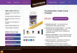 Flushworthy Toilet Care Powder - Toilet Drain Opener - TruFusion has the Best Combination Chemical and Enzyme Drain Cleaner for your Toilet Drain. We have powder-based Flushworthy Toilet Care Powder to maintain the hygiene of every home toilet.