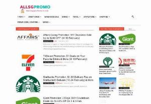 Singapore Promotion and Promo Site - AllSGPromo is here to save you money. Find thousands of today\'s best SG promos, coupon codes, 1 for 1 deals and discounts at the prices you love. We help you find Singapore\'s best shopping deals & promos for top brands like Mcdonald\'s, KFC, Grab, Food Panda, Deliveroo and more, all in one place.

Get the latest sales events, warehouse sales and other promotions! Check out our home page daily for hand-picked deals, promos and more.