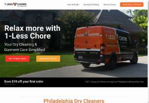 Dry Cleaning and Garment Care | 100% Free Pick Up and Delivery - 1Lesschore offers the best Dry cleaning and Garment care services in and around Philadelphia with 100% Free Pickup & Delivery Service. Call now: 610-801-2821