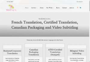 WordFrog Inc. - WordFrog Inc. offers professional translations for product packaging and user manuals, websites, marketing copy, brochures, legal documents and contracts, proposals, corporate documents, communications.