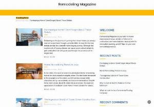 Remodeling Magazine - Remodeling Magazine is your site for home improvement news, articles of interest to contractors and home builders, financial info for renovation planning, and DIY tips for your own remodeling projects.