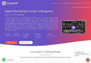 Digital Marketing Course in Bangalore - Get Best Digital Marketing Courses in Bangalore from CourseJet. Hone your skills in Digital Marketing to elevate your career as a top professional by joining CourseJet\'s experts designed Digital Marketing Training in Bangalore. Our Digital Marketing Course will walk you through the various stages of the digital marketing strategy. You will master fundamental concepts such as Search Engine Optimization (SEO), Social Media Marketing, Content Marketing, Digital Analytics, Blogging, Etc.